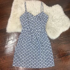 J. Crew Sweetheart Sundress Navy Blue White 00